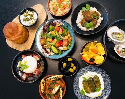 Mediterrane buffetten opgesteld door MoMo's Catering